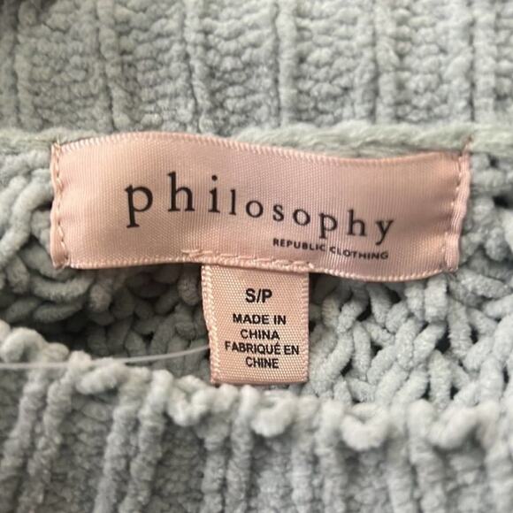 PHILOSOPHY WINTER MINT‎ KNIT WARM FLUFFY SWEATER SIZE S/P - Picture 3 of 6